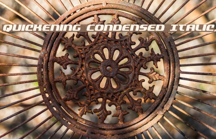 Quickening Condensed Italic Example 2