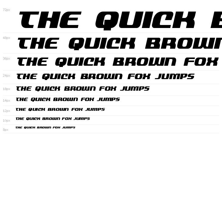 Quickening Condensed Italic Waterfall