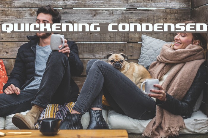 Quickening Condensed Font examples