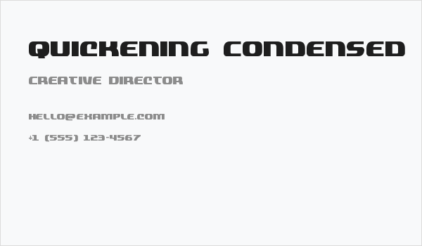 Quickening Condensed Business Card