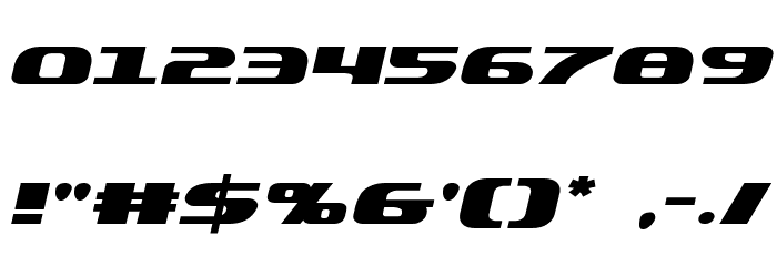 Quickening Expanded Italic Font OTHER CHARS