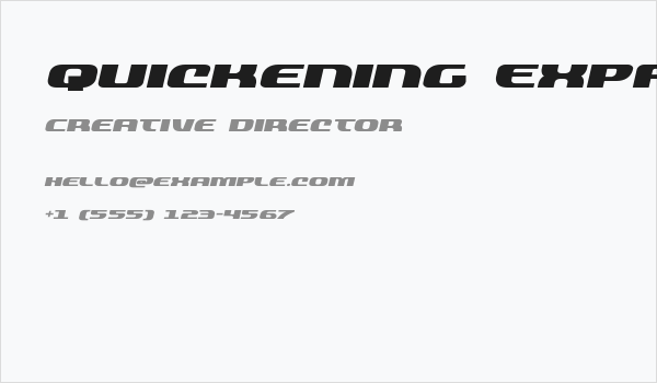 Quickening Expanded Italic Business Card
