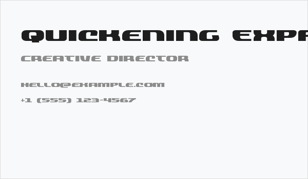 Quickening Expanded Business Card