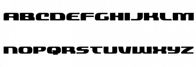 Quickening Expanded Schriftart Kleinbuchstaben