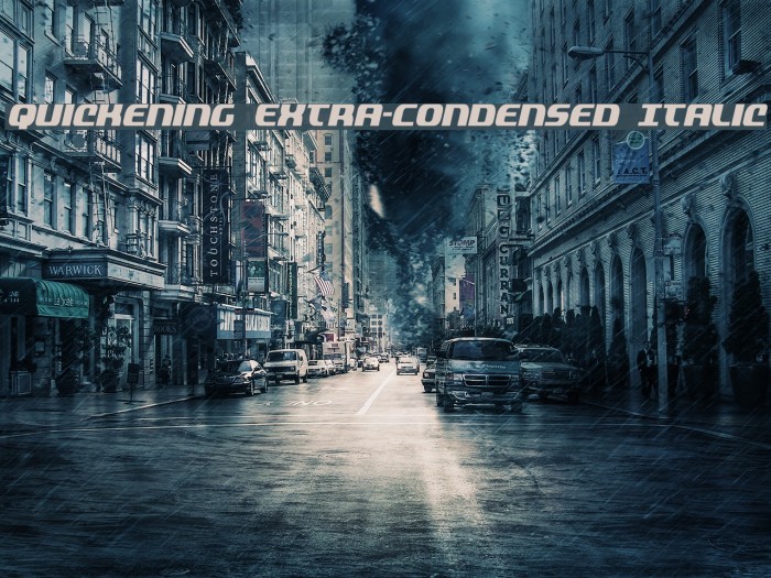 Quickening Extra-Condensed Italic Font examples
