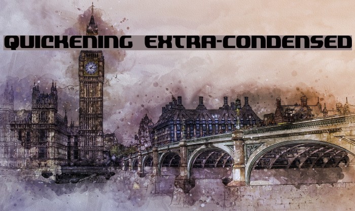 Quickening Extra-Condensed Font examples