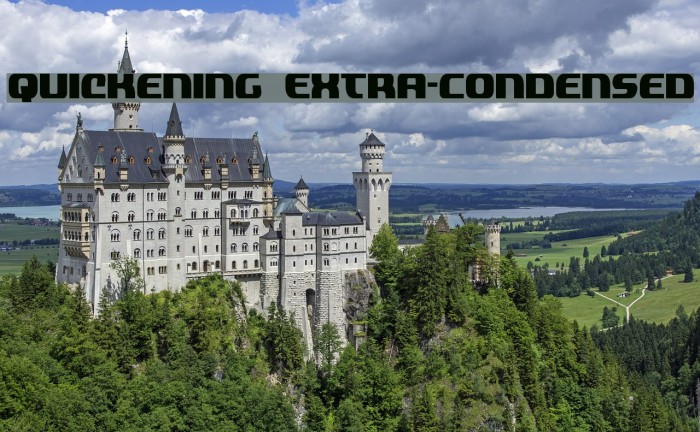 Quickening Extra-Condensed Font examples