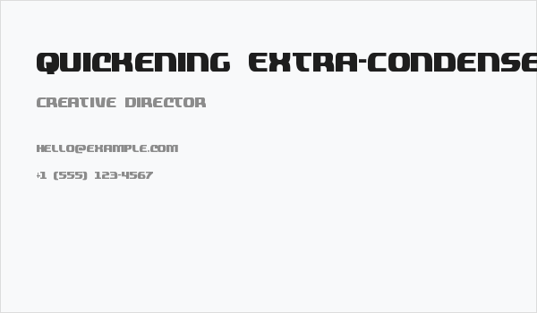 Quickening Extra-Condensed Business Card