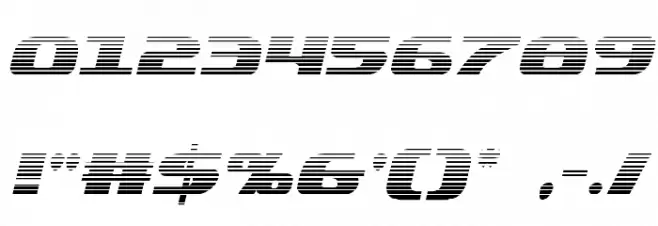 Quickening Gradient Italic Font OTHER CHARS