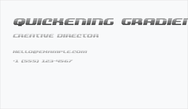 Quickening Gradient Italic Business Card