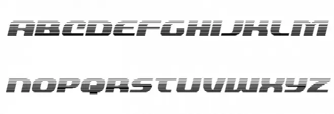 Quickening Gradient Italic Schriftart Kleinbuchstaben