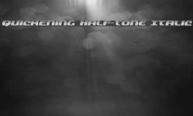 Quickening Half-Tone Italic Font examples