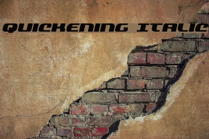 Quickening Italic Font examples
