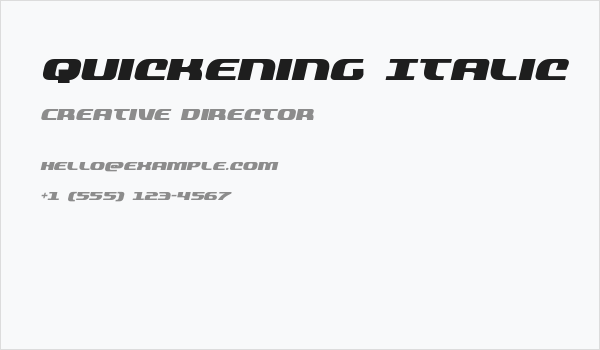 Quickening Italic Business Card