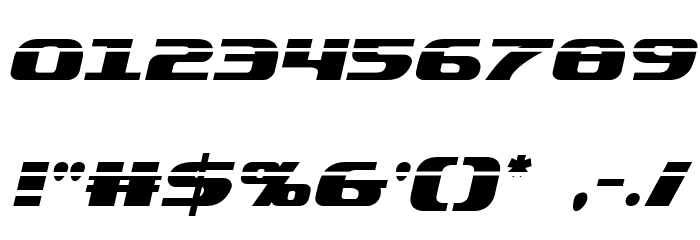 Quickening Laser Italic Font OTHER CHARS