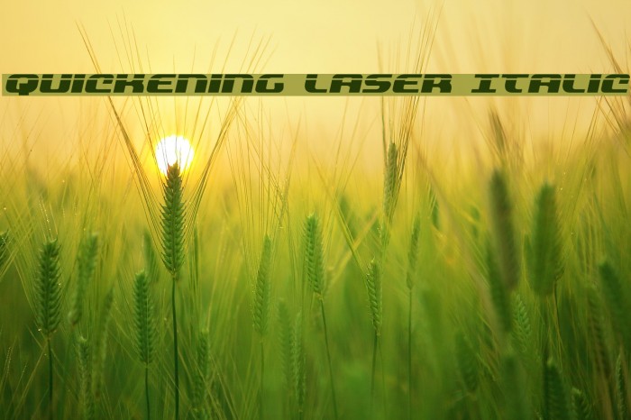 Quickening Laser Italic Font examples
