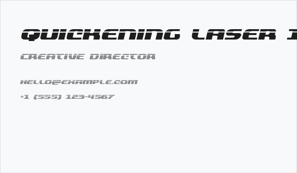 Quickening Laser Italic Business Card