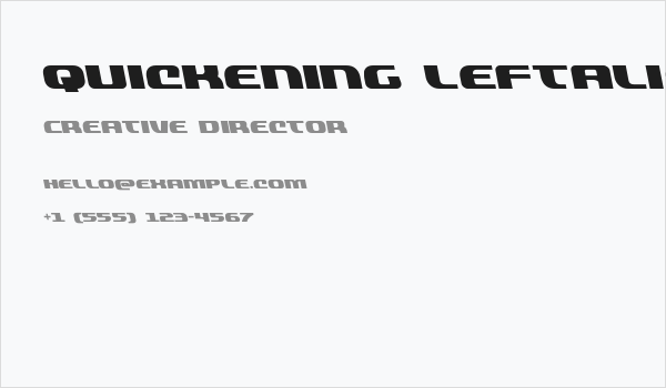 Quickening Leftalic Business Card