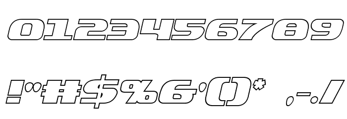 Quickening Outline Italic Font OTHER CHARS