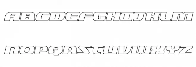 Quickening Outline Italic Schriftart Groß