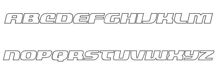 Quickening Outline Italic Font LOWERCASE