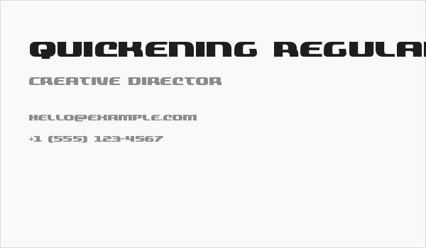 Quickening Regular Business Card