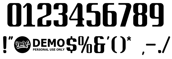Quickjob Demo Font OTHER CHARS
