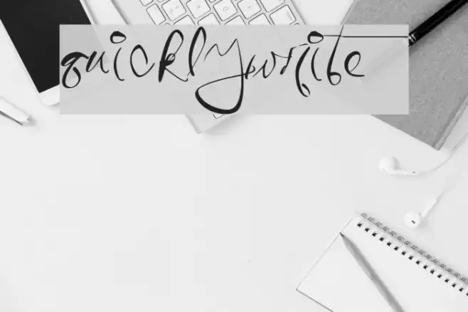 QuicklyWrite Font examples