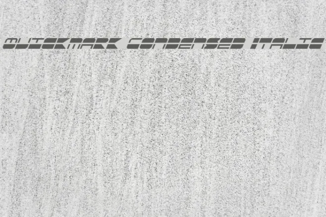 Quickmark Condensed Italic Example 1