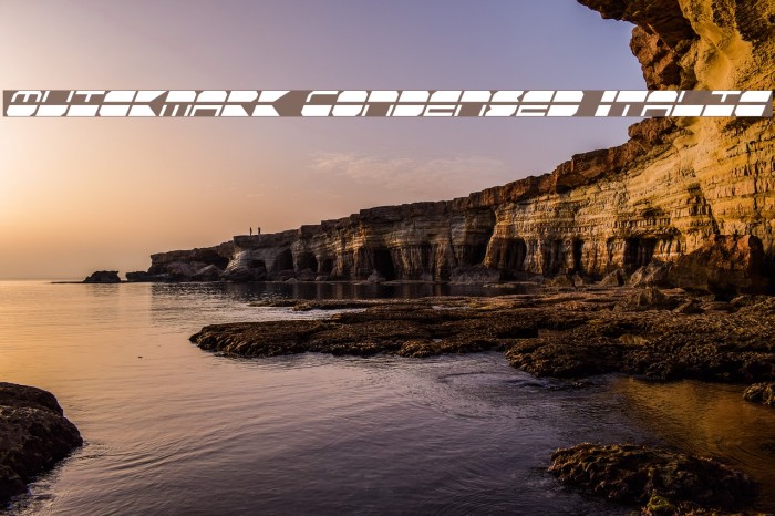 Quickmark Condensed Italic Font examples