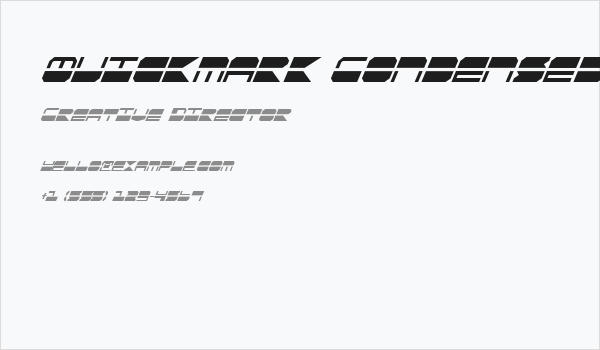 Quickmark Condensed Italic Business Card