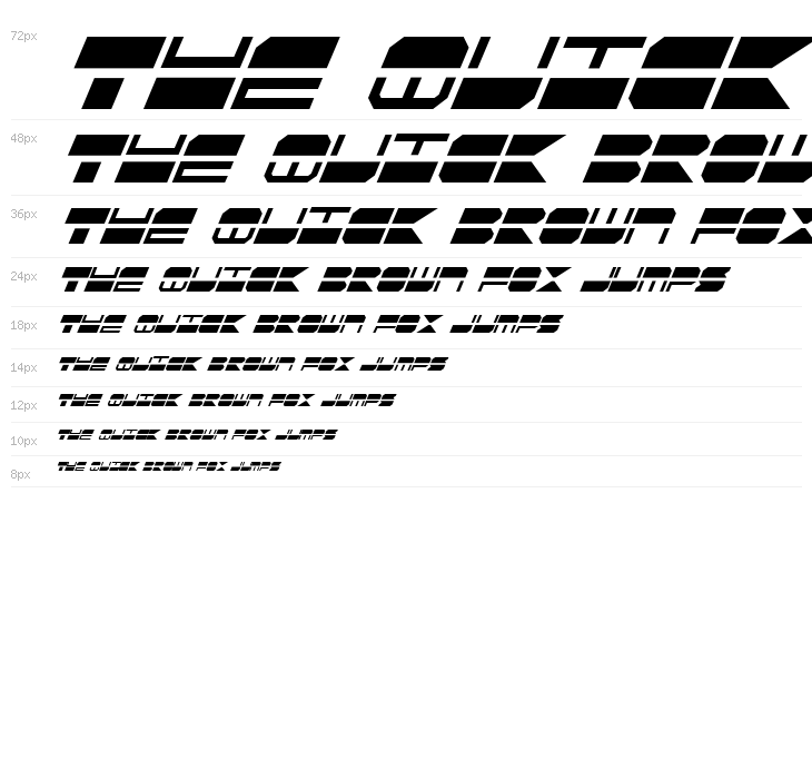 Quickmark Condensed Italic Waterfall