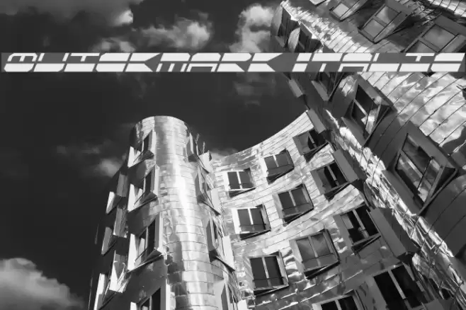 Quickmark Italic Font examples