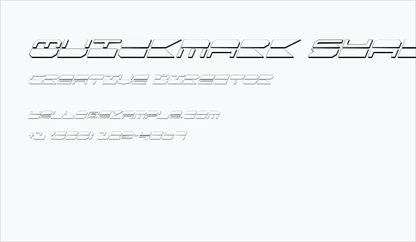 Quickmark Shadow Italic Business Card