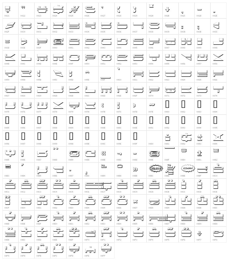 Quickmark Shadow Character Map