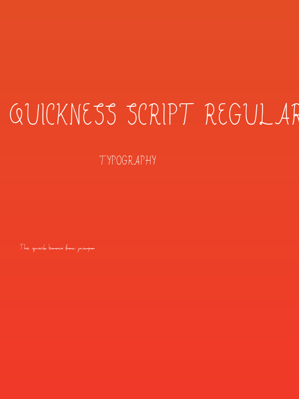 Quickness Script Regular Poster