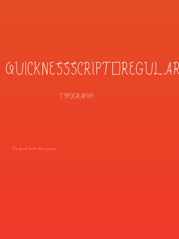 QuicknessScript-Regular Poster