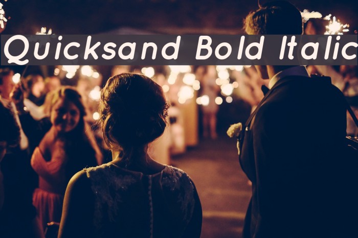 Quicksand Bold Italic フォント examples