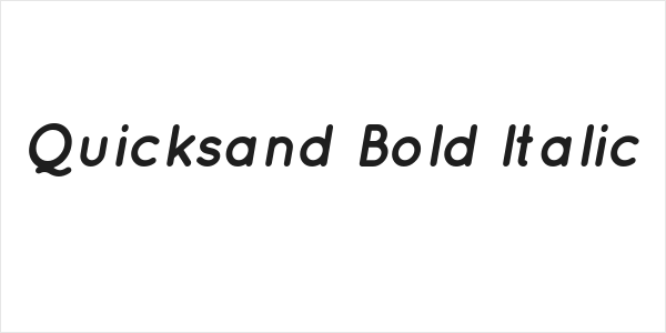Quicksand Bold Italic Logo