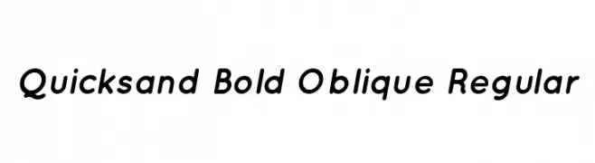 Quicksand Bold Oblique Regular  font caratteri gratis