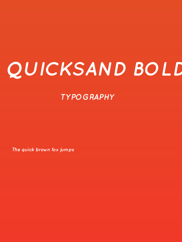 Quicksand Bold Oblique Regular Poster