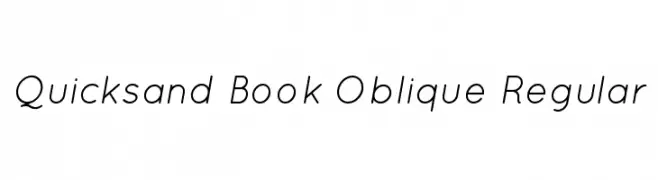 Quicksand Book Oblique Regular  font caratteri gratis