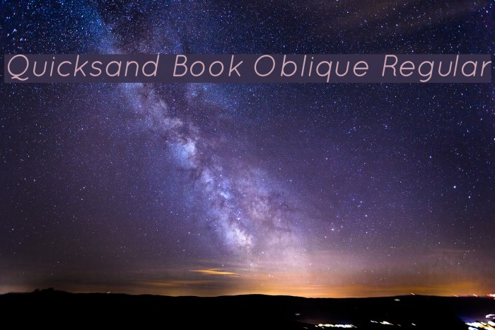 Quicksand Book Oblique Regular Fonte examples