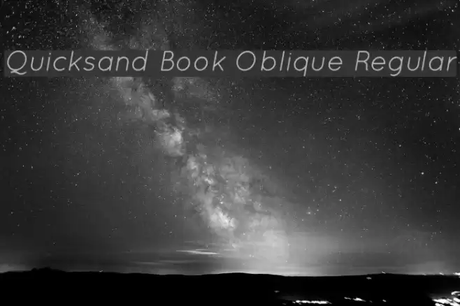 Quicksand Book Oblique Regular Fonte examples