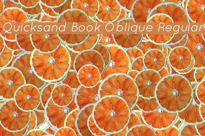 Quicksand Book Oblique Regular Fonte examples