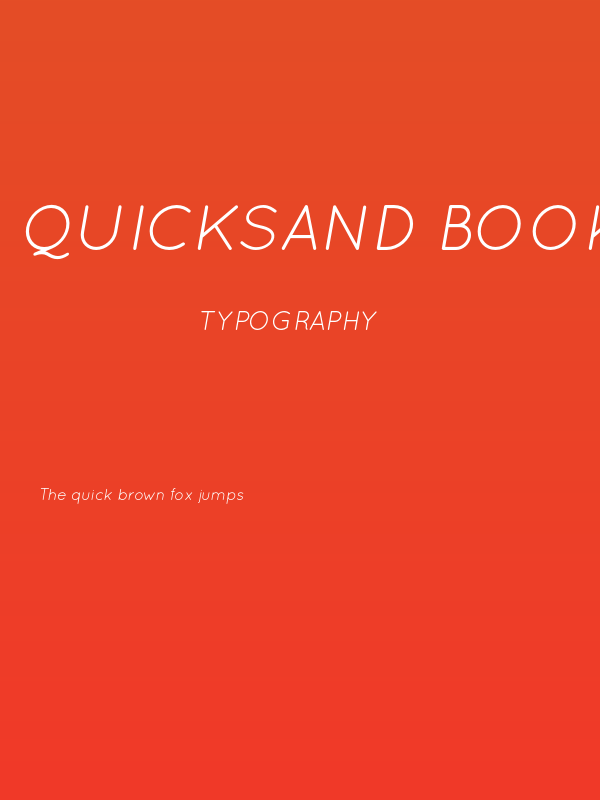 Quicksand Book Oblique Regular Poster