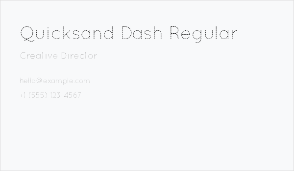 Quicksand Dash Regular Business Card
