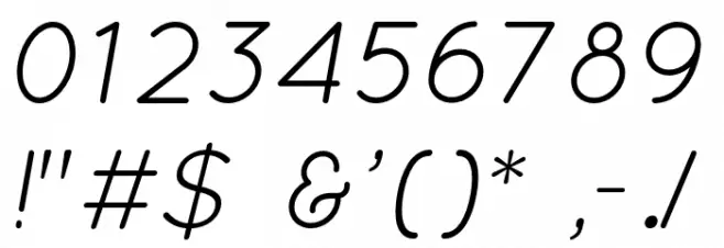 Quicksand-Italic Font OTHER CHARS