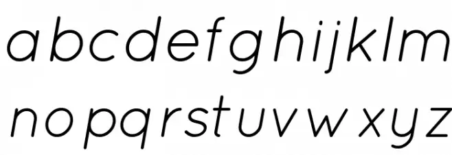 Quicksand Italic Schriftart Kleinbuchstaben