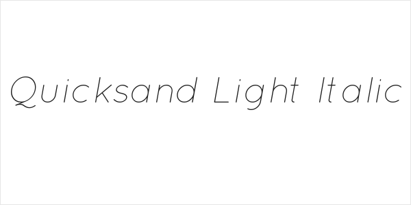 Quicksand Light Italic Logo
